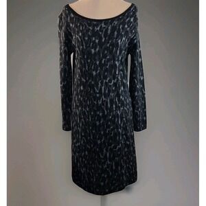 Chiaramente Womens Italian Knit Dress Sweater Dress Wool Blend Animal Print Sz M